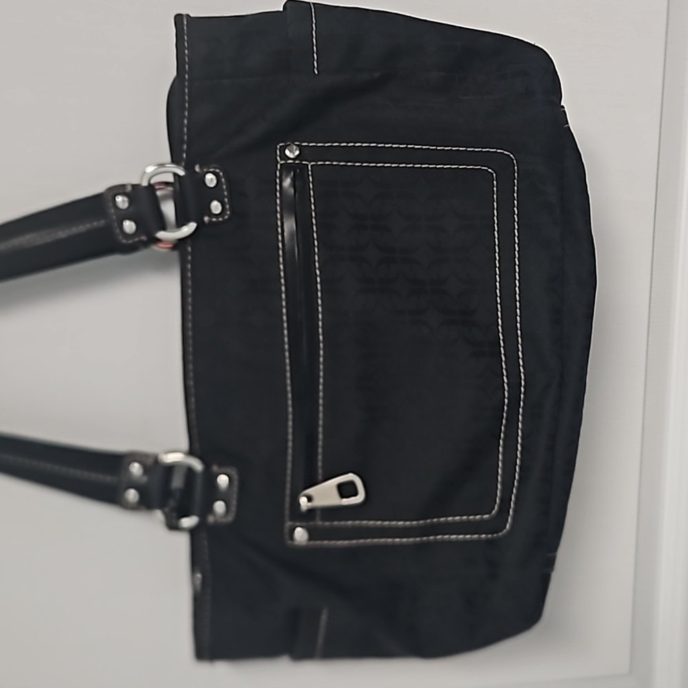 Vtg Fossil Blackburn Signature Canvas & Leather S… - image 3